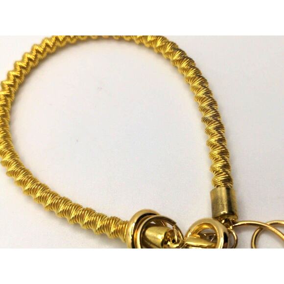 Gold Tone Stackable Bangle Bracelet With Charms ~New - Picture 6 of 10